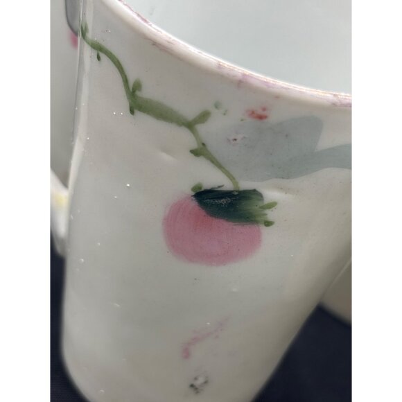 Vintage Japan Porcelain Lemonade Pitcher with 5 cups Hand Painted Floral - Picture 14 of 16
